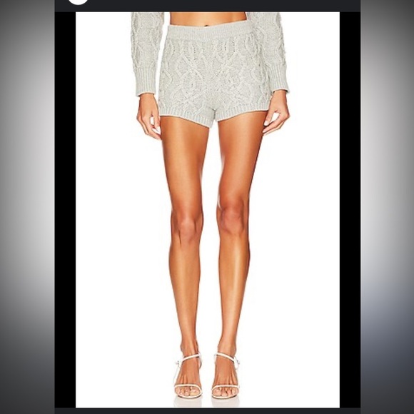 Majorelle Caelynn Knit Shorts in Grey Cotton & Wool Blend - Picture 1 of 5